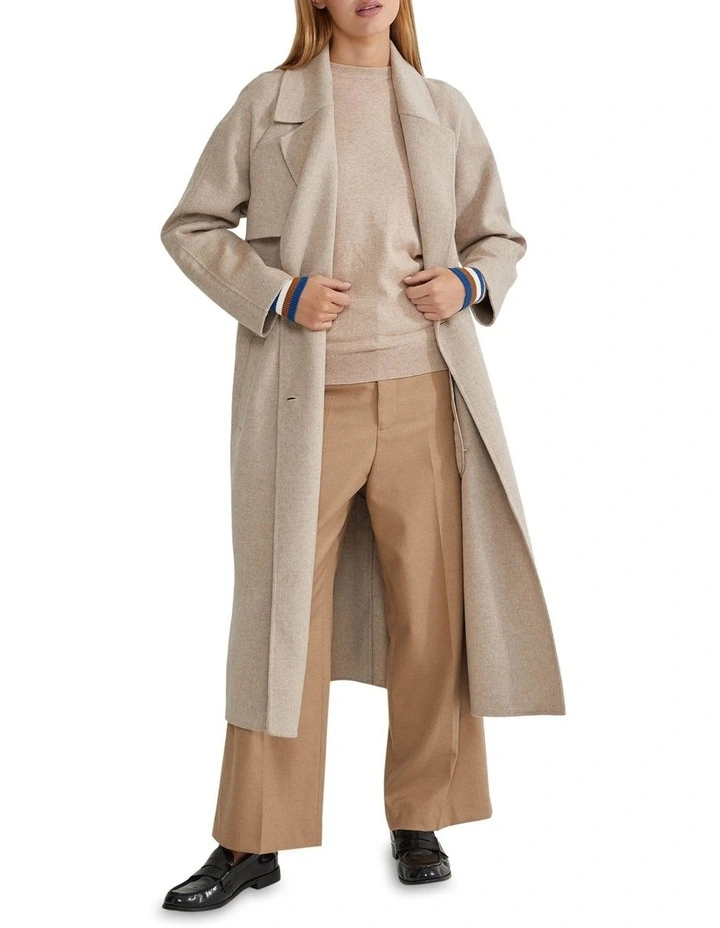 Pheobe Wool Rich Trench Coat in Camel image 4