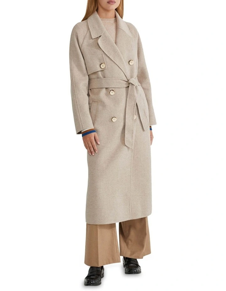 Pheobe Wool Rich Trench Coat in Camel image 5