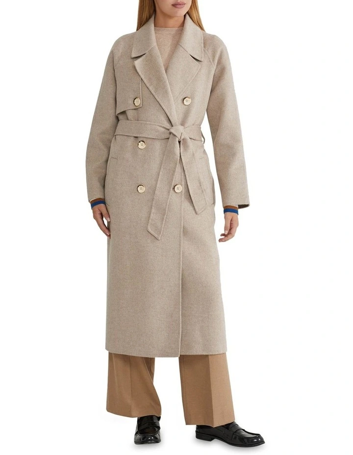 Pheobe Wool Rich Trench Coat in Camel image 7