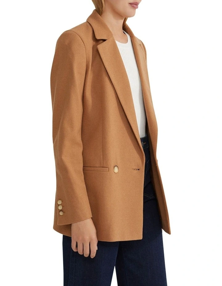 Avery Wool Blend Blazer in Camel image 2