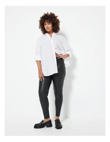 The Stretch Leather Pant in Black