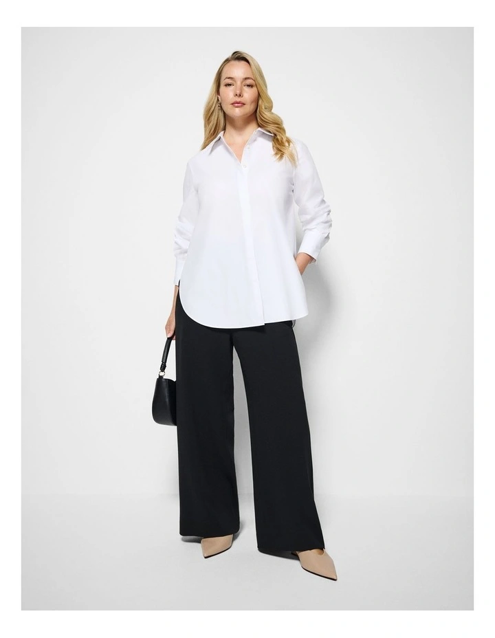 The Draped Leg Crepe Trouser in Black image 5