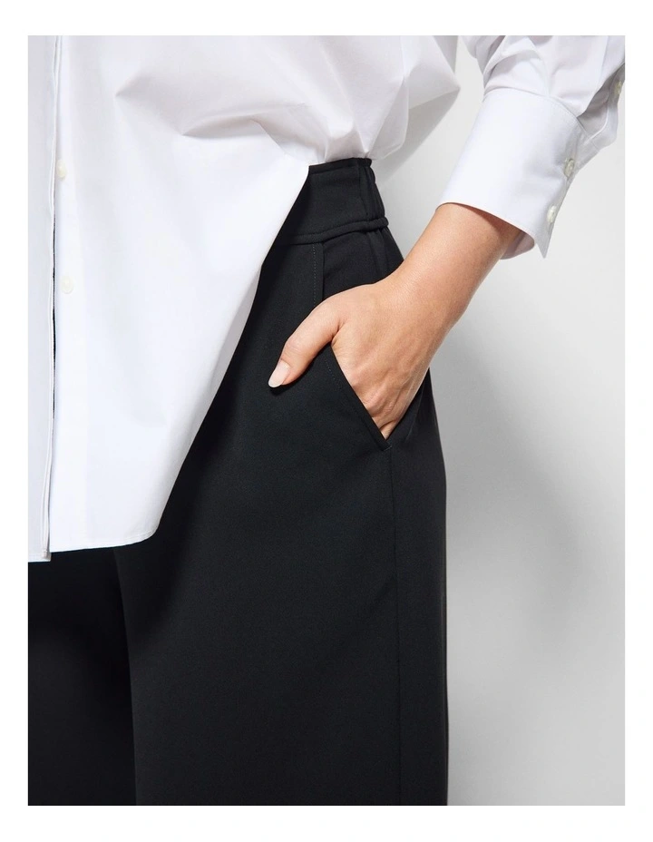 The Draped Leg Crepe Trouser in Black image 7