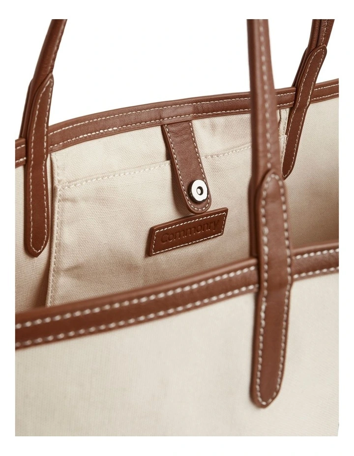 The Capri Tote In Natural image 3