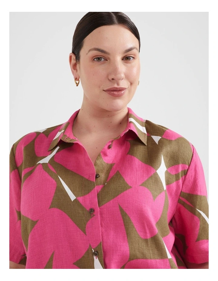 The Print Linen Shirt in Graphic Print image 1
