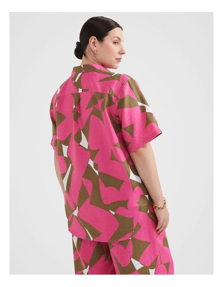 The Print Linen Shirt in Graphic Print image 4