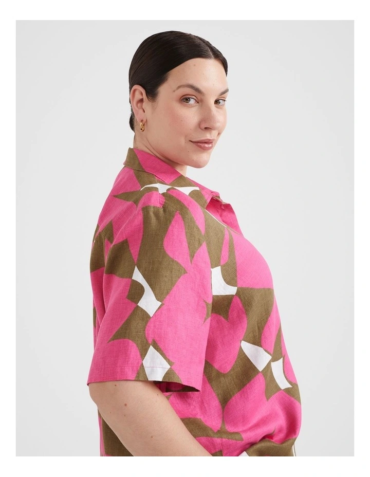The Print Linen Shirt in Graphic Print image 5