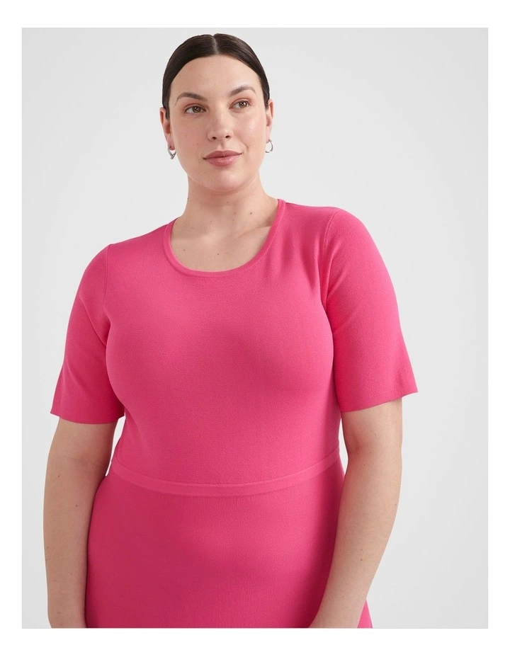 The Milano Sculpted Dress in Geranium image 3