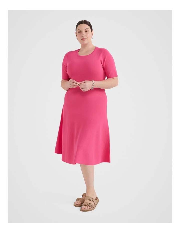 The Milano Sculpted Dress in Geranium image 4