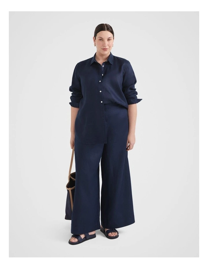 Common Standard Linen Shirt in French Navy image 2