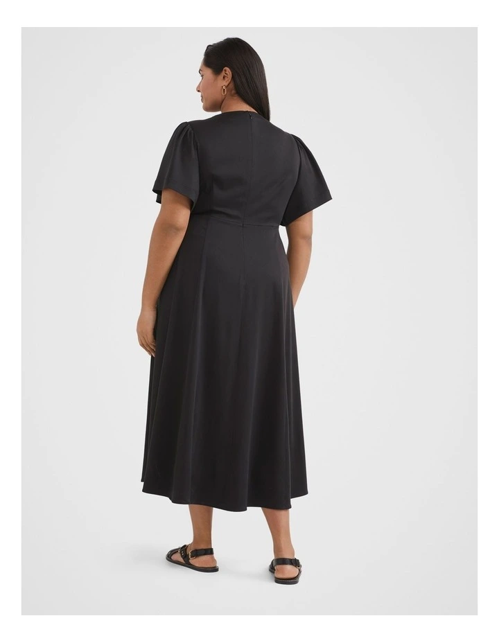 The Draped Twist Front Dress in Black image 4