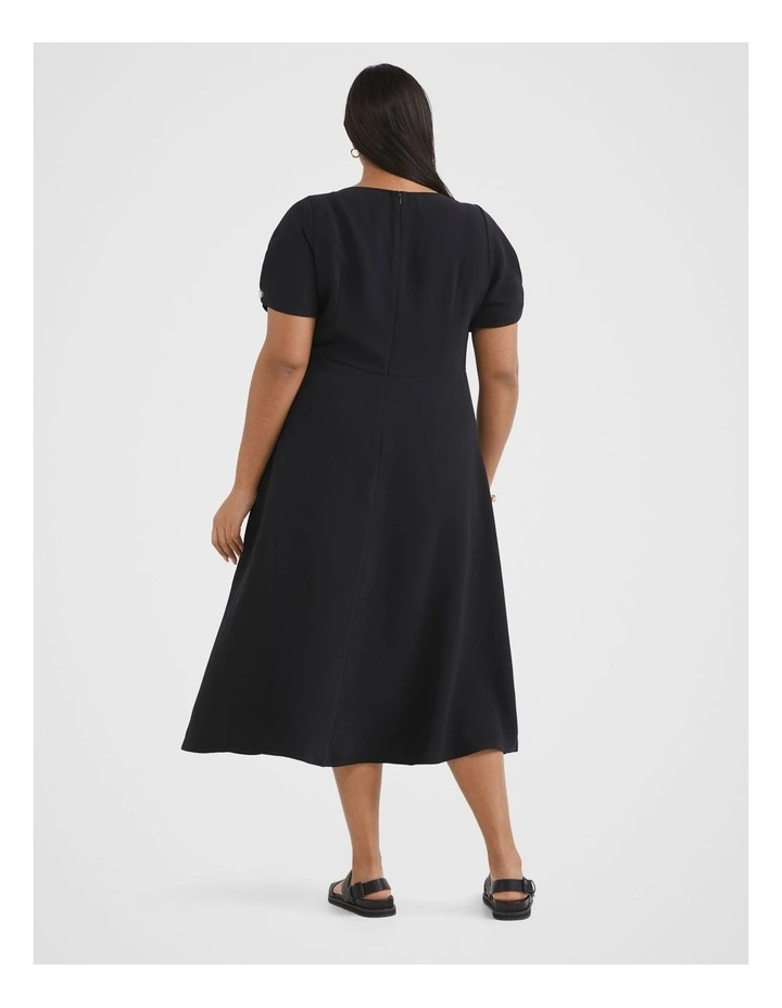 The Stretch Fit And Flare Dress in Black image 4
