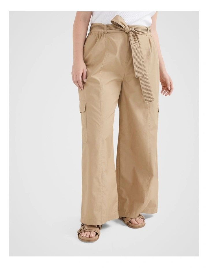 The Cotton Poplin Cargo Pant in Wheat image 2