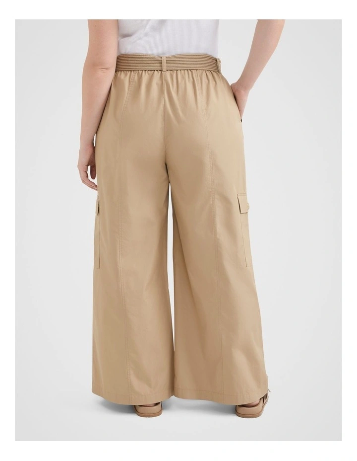 The Cotton Poplin Cargo Pant in Wheat image 3
