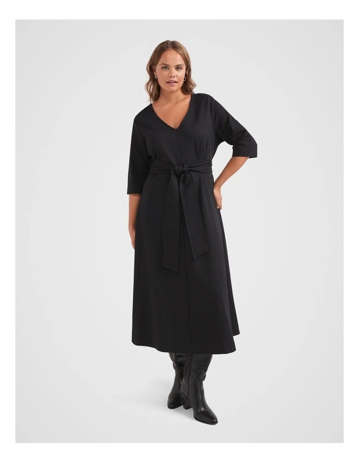Commonry The Ponte Fit and Flare Dress in Black | MYER