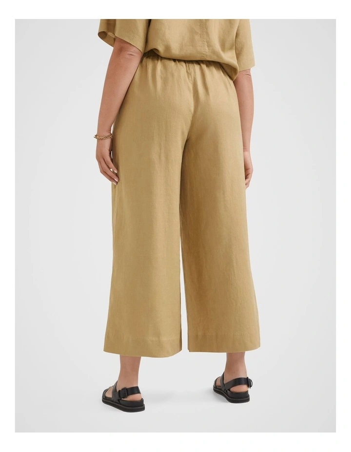 The Flat Front Linen Pant in Sahara image 4