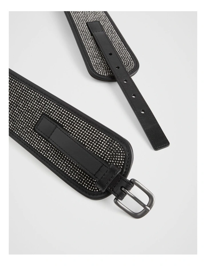The Embellished Waist Belt in Gunmetal image 1