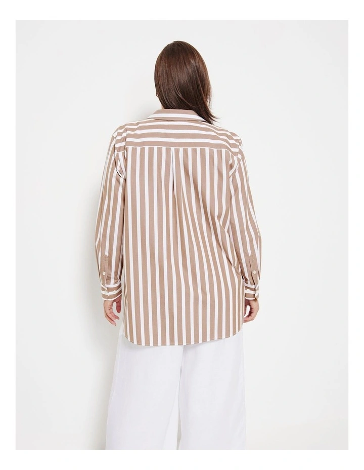 The Standard Poplin Shirt in Mocha Stripe image 4