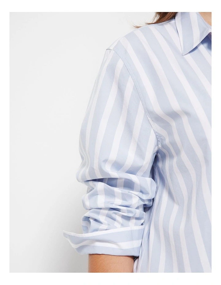 The Standard Poplin Shirt in Blue Stripe image 2