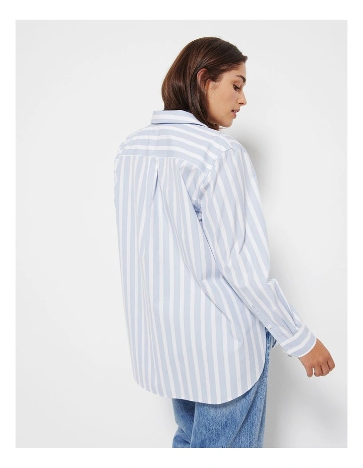 The Standard Poplin Shirt in Blue Stripe image 4