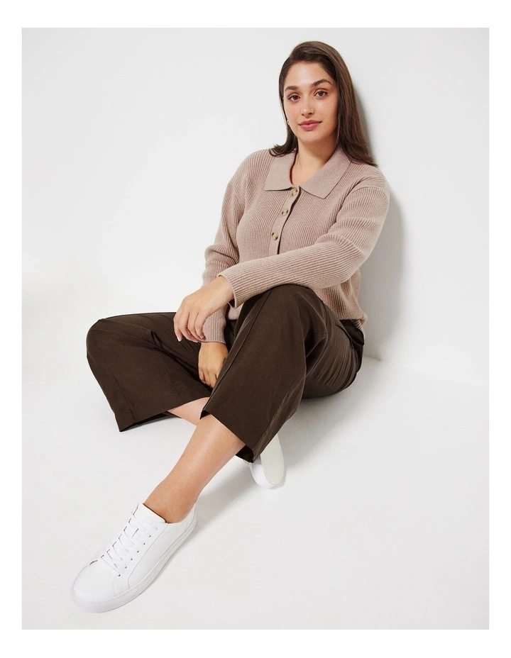 The Polo Knit Jumper in Mocha image 4