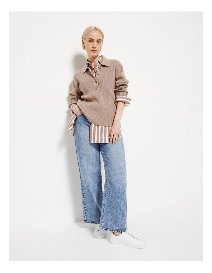 The Polo Knit Jumper in Mocha image 5