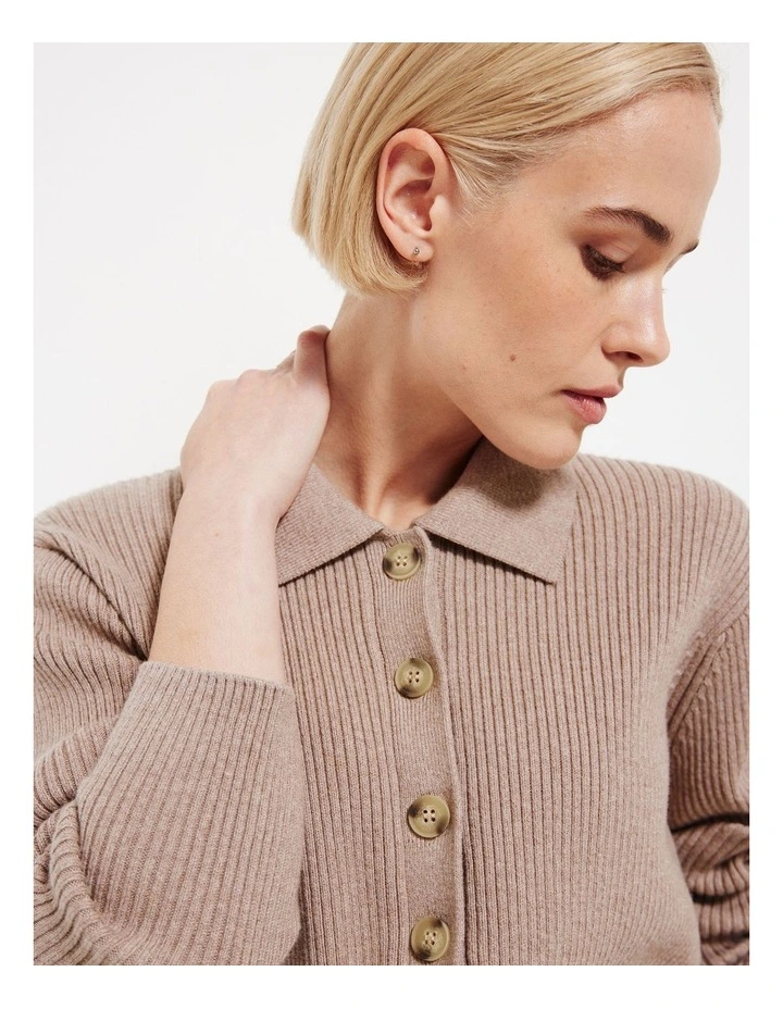 The Polo Knit Jumper in Mocha image 6