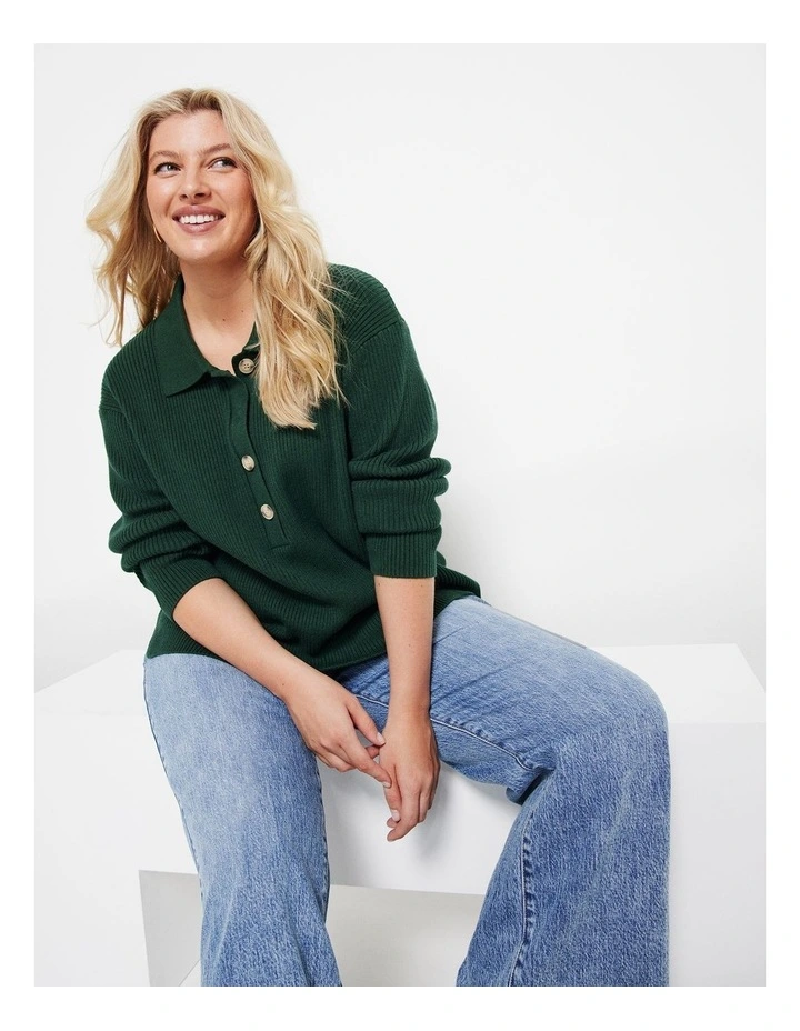 The Polo Knit in Dark Green image 4