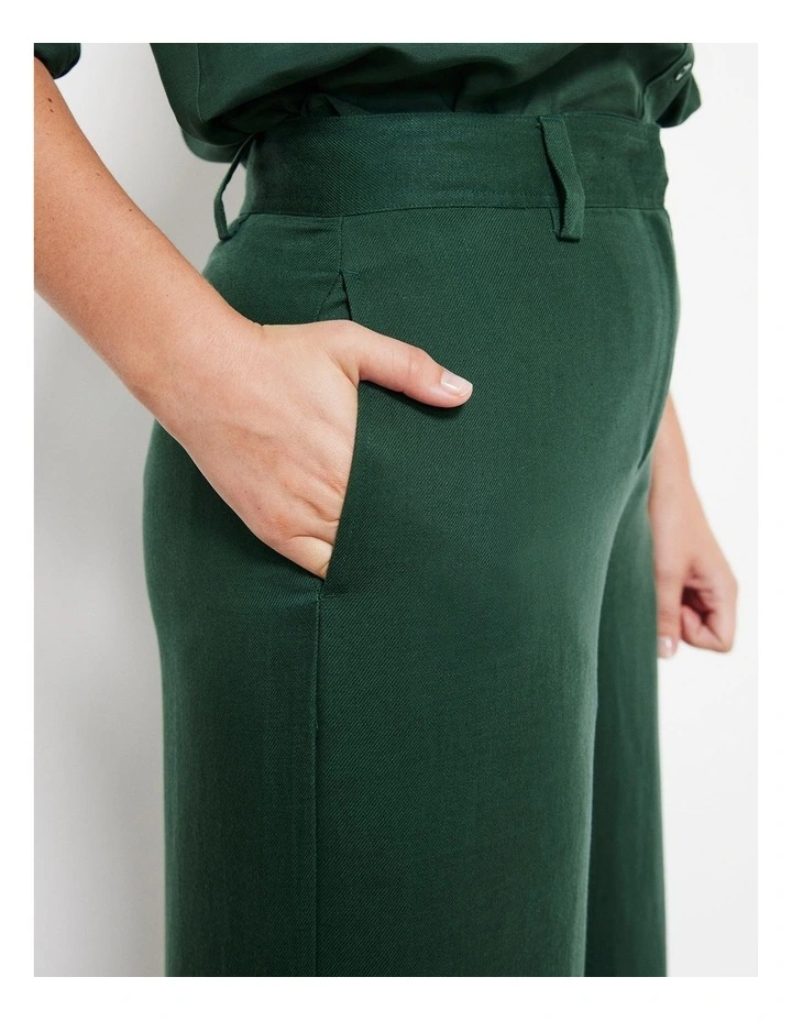 The Soft Twill Wide Leg Trouser in Dark Green image 6