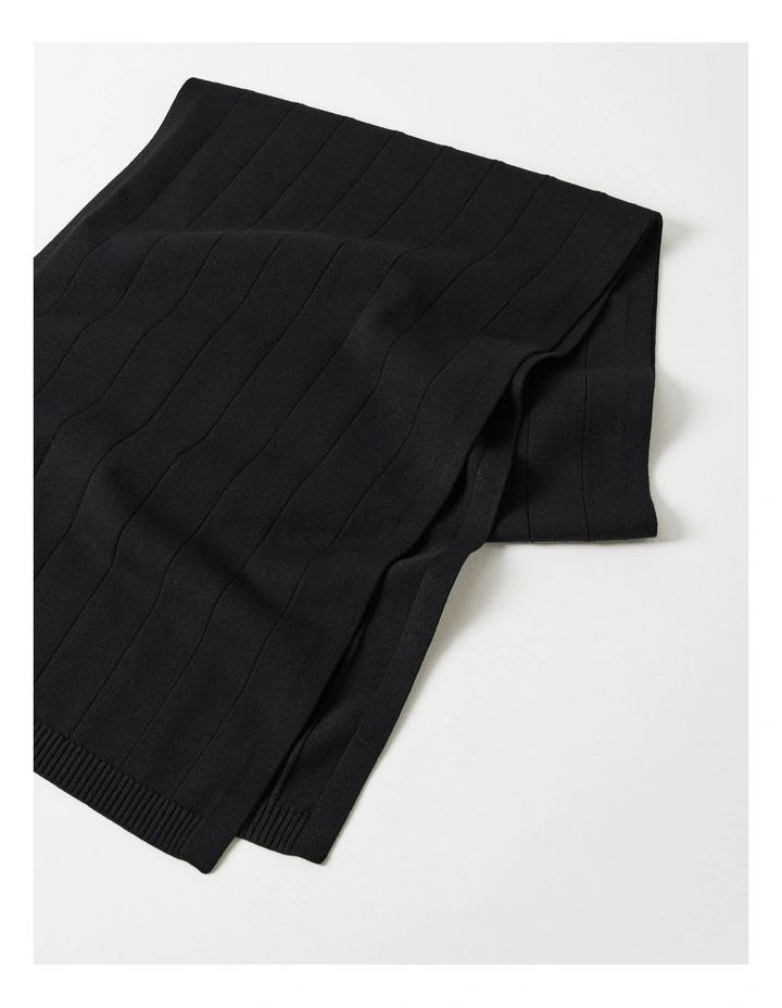 Commonry The Ribbed Scarf in Black | MYER