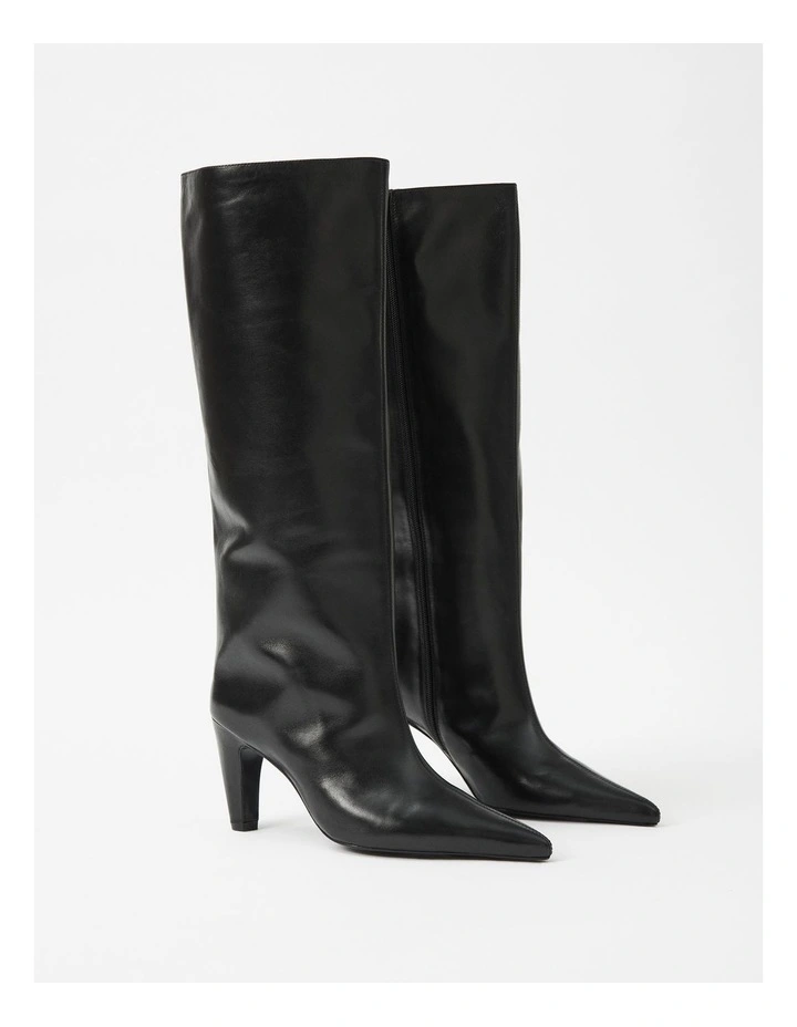 The Vivienne Leather Boot in Black image 1
