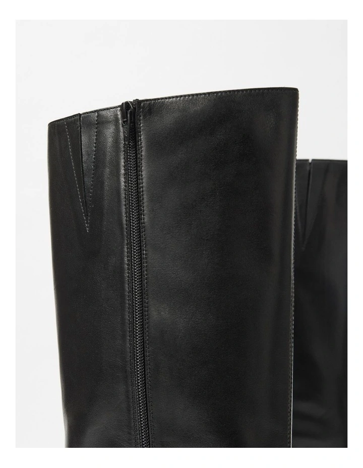 The Vivienne Leather Boot in Black image 3