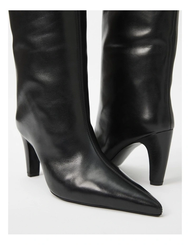 The Vivienne Leather Boot in Black image 4