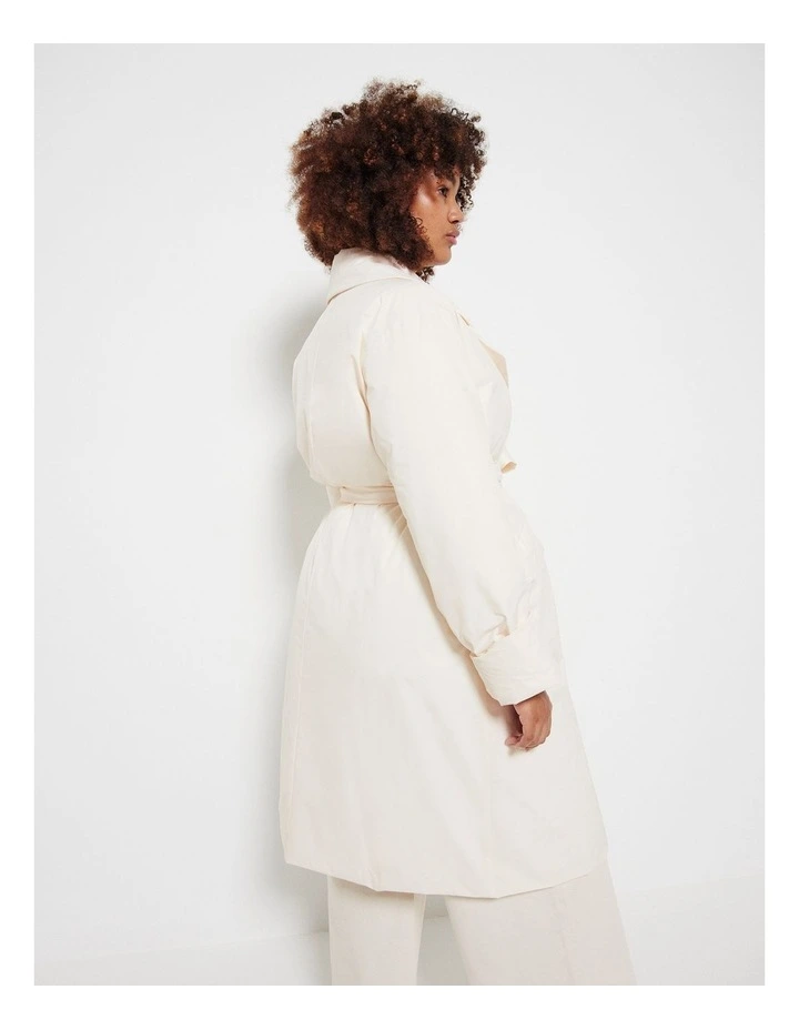The Padded Trench Coat in Ecru image 2