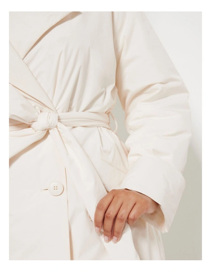 The Padded Trench Coat in Ecru image 3