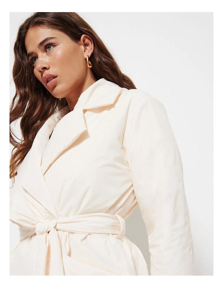 The Padded Trench Coat in Ecru image 5