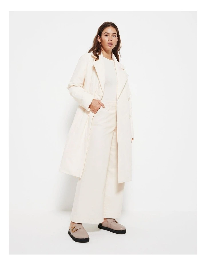 The Padded Trench Coat in Ecru image 6