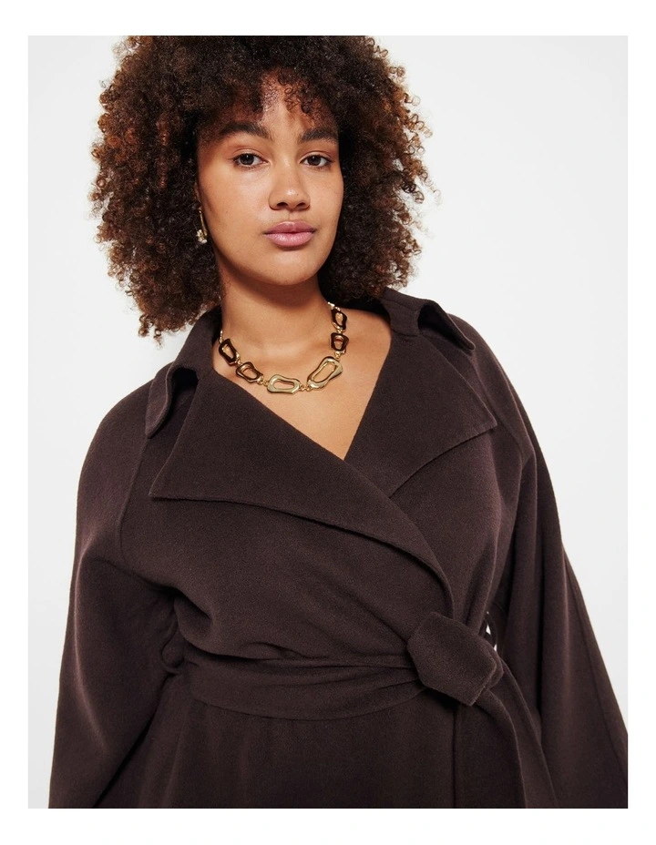 The Double Faced Wool Trench Coat in Raisin image 3