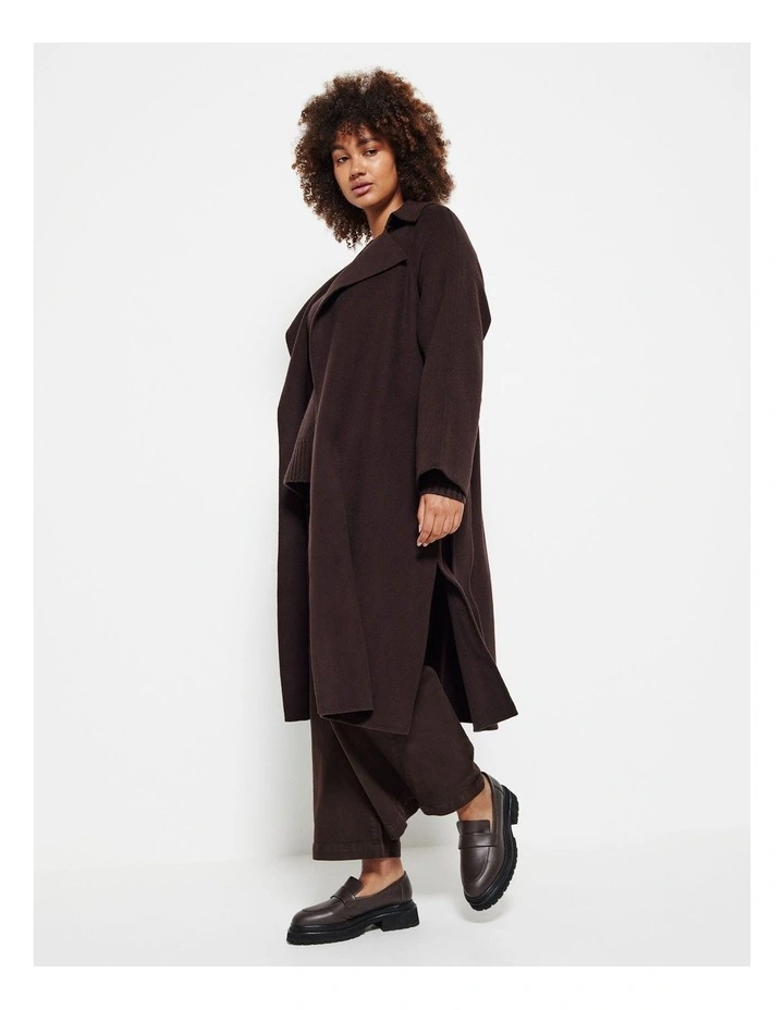 The Double Faced Wool Trench Coat in Raisin image 4