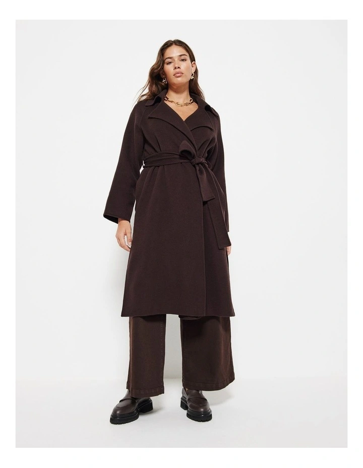 The Double Faced Wool Trench Coat in Raisin image 6
