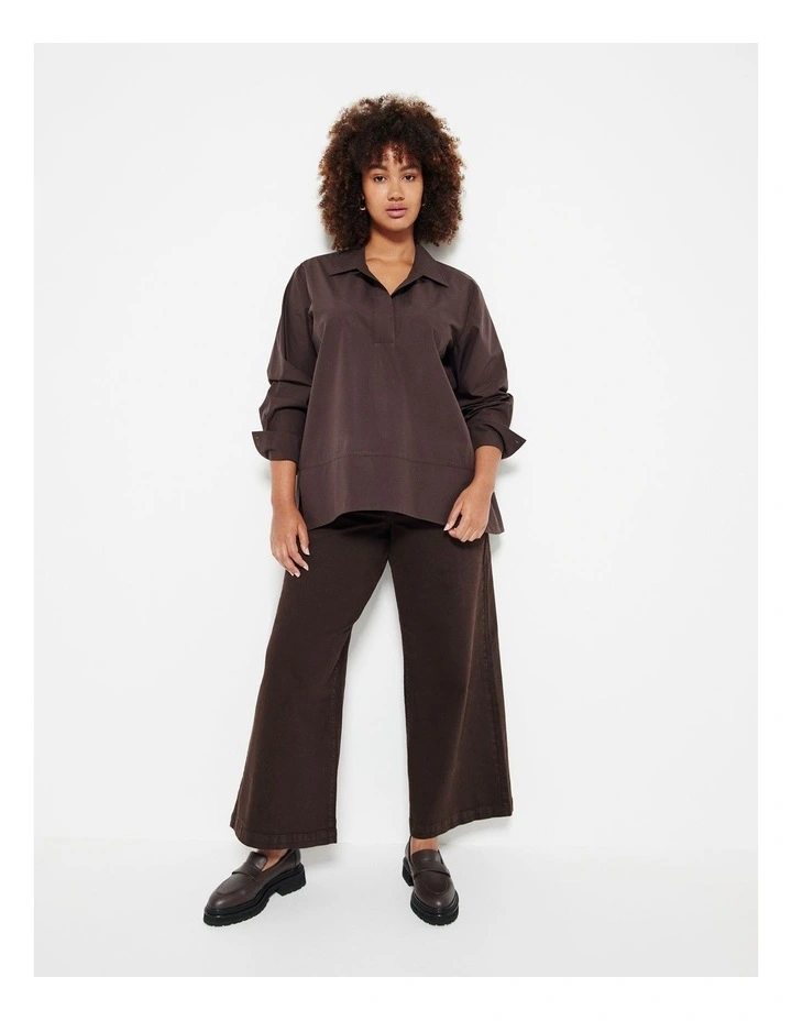 Split Hem Popover in Raisin image 4