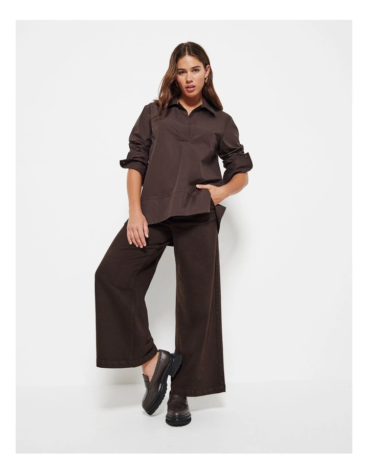 Split Hem Popover in Raisin image 6