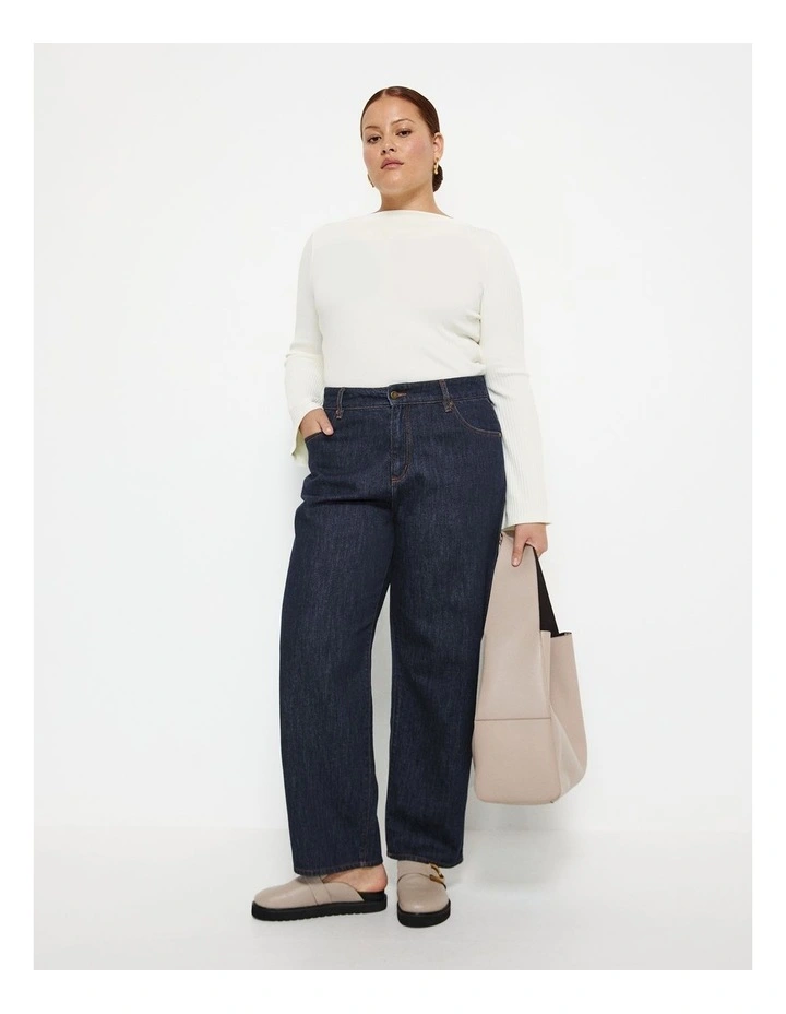 Long Sleeve Rib Top in Ecru image 4