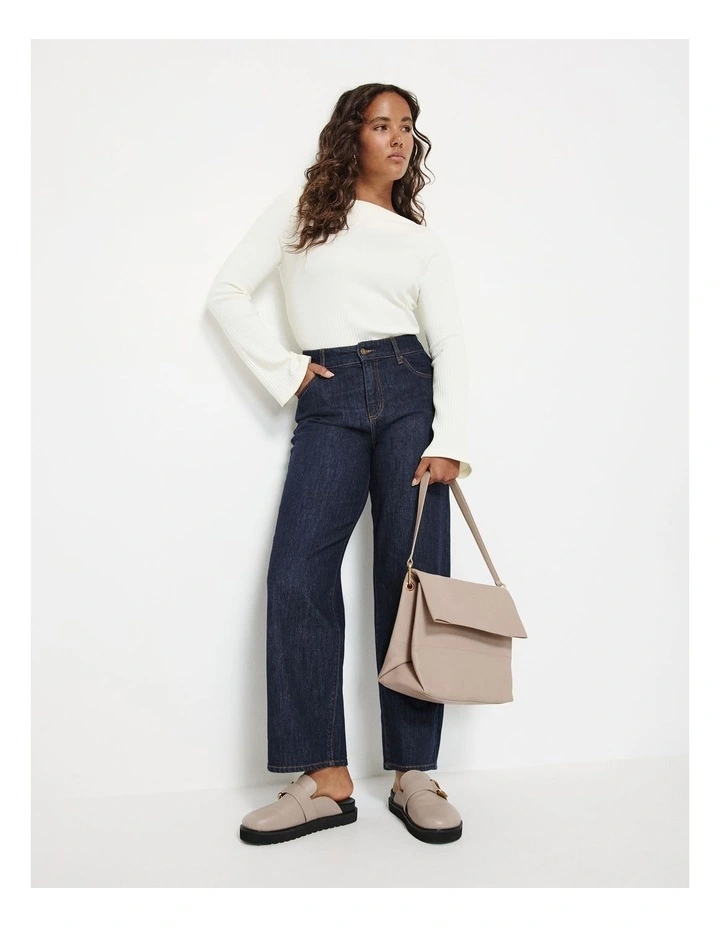 Long Sleeve Rib Top in Ecru image 6