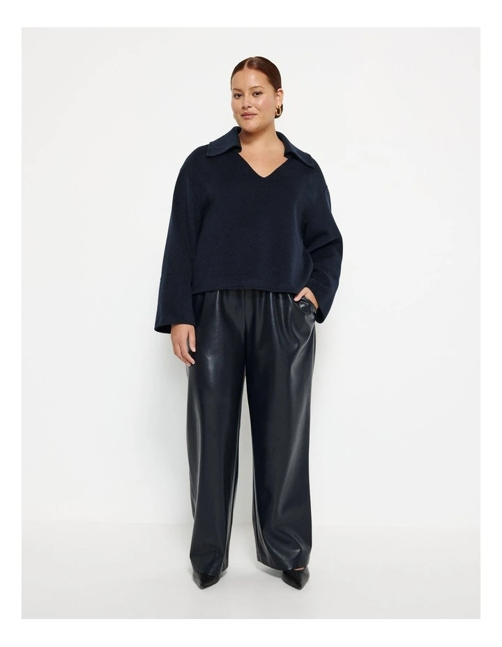 Collared Popover Top in Ink image 4