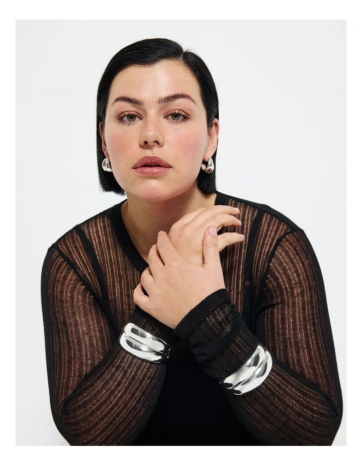 The Layla Cuff Bracelet in Silver image 2