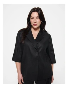 Short Sleeve Blazer in Black