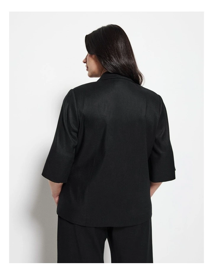 Short Sleeve Blazer in Black image 2