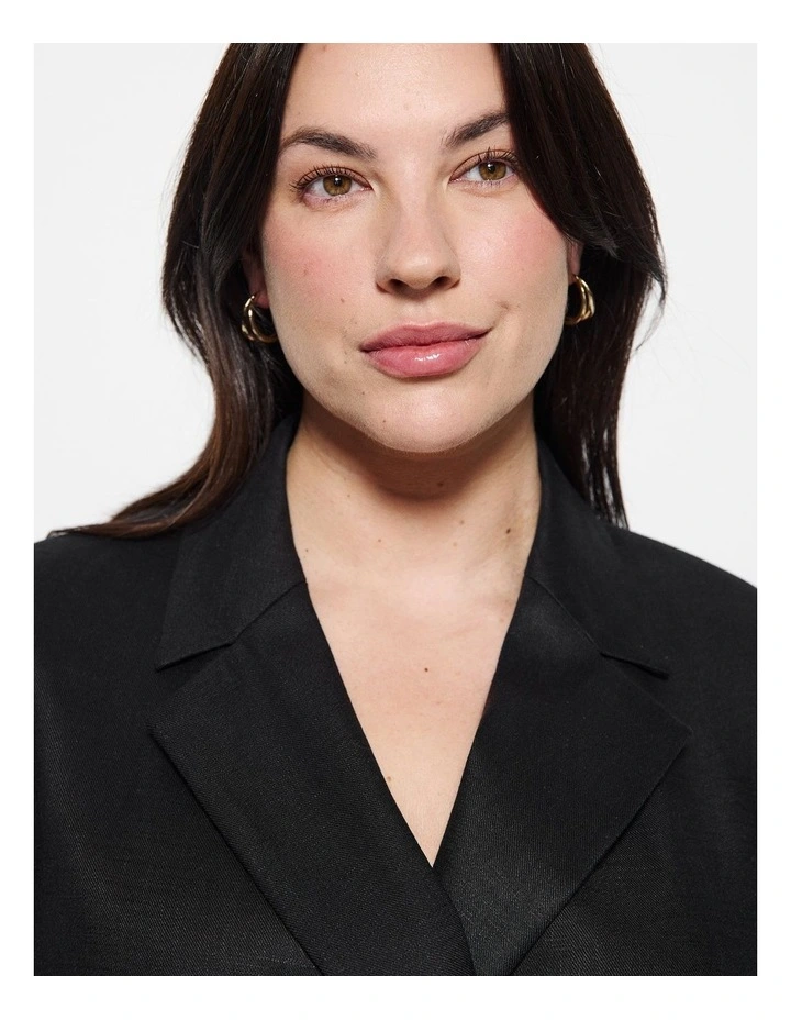 Short Sleeve Blazer in Black image 3