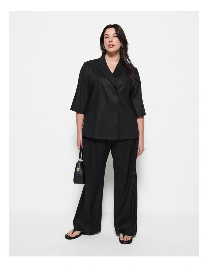 Short Sleeve Blazer in Black image 4